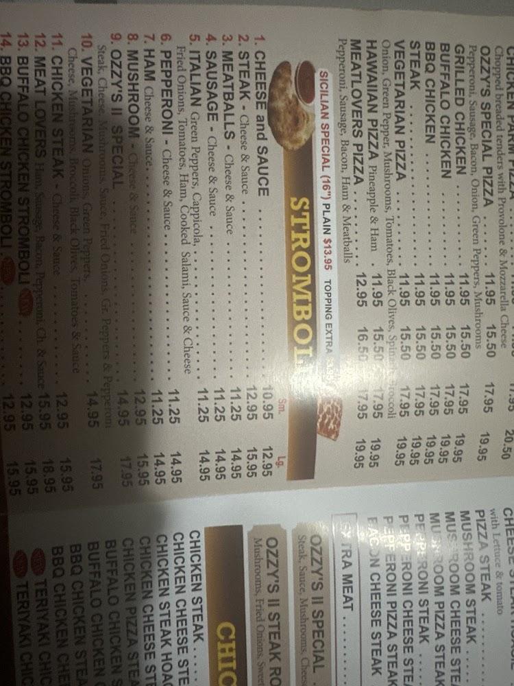 Ozzy's Pizza II Menu image 3